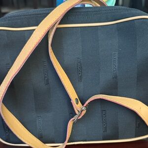 Fendi Navy and Tan Striped Tote